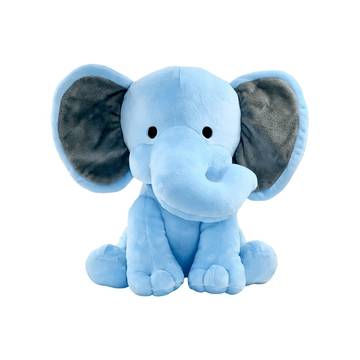 Babique Sitting Elephant Plush Soft Toy (Blue)